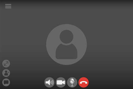 Video chat user interface. Video calls window overla. Vector illustration. Eps 10.のイラスト素材