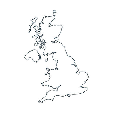 Map of United Kingdom isolated on white background. Vector illustration. Eps 10.のイラスト素材