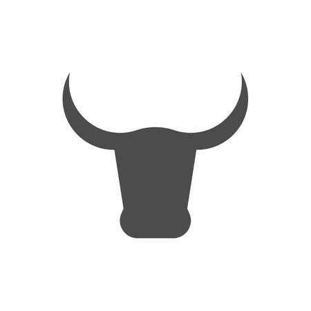 Bull Head icon. Bull sign isolated on white background. Vector illustration.のイラスト素材