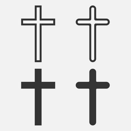 Christian Cross icon app, UI. Vector illustration.のイラスト素材