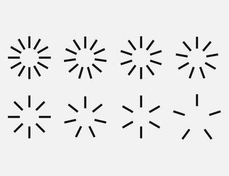 Starburst and sunburst radial effect set. Vector illustration.