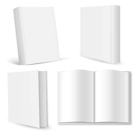 Set of blank book cover, booklet, brochure template isolated on white background. Vector illustration. Eps 10.のイラスト素材