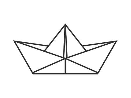 Folded paper boat icon. Vector illustration.のイラスト素材