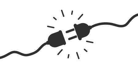 Electric socket with plug. Connect disconnect symbol. Vector illustration. Eps 10.のイラスト素材