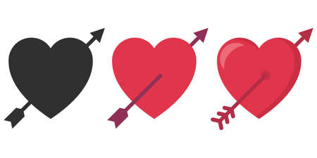 Amour Symbol with Heart and Arrow Icon. Vector illustration. Eps 10.のイラスト素材