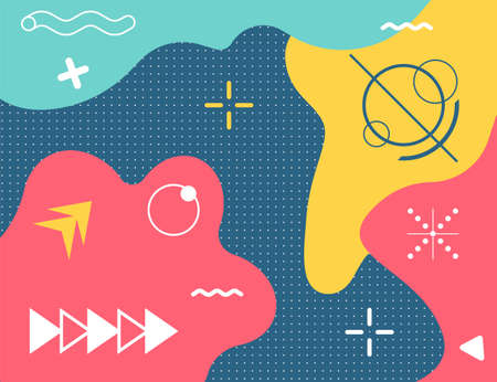 Creative children cartoon color splash background. Abstract pop art line and dots color pattern. Splash pattern background. Vector illustration. Eps 10.のイラスト素材