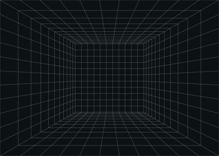 Empty futuristic digital box room. Vector illustration. Eps 10.のイラスト素材