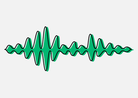 Sound, audio wave color icon. Vibration, noise amplitude. Music rhythm frequency. Radio signal, voice recording logo, soundwave. vector illustration. Eps 10.のイラスト素材