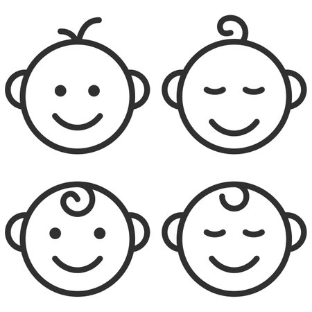 Smile baby outline icon. vector illustration. Eps 10.のイラスト素材