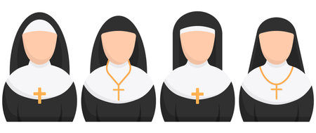 Nun flat icon. sister of mercy sign. vector illustration. Eps 10.のイラスト素材