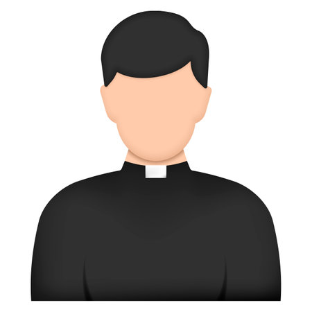 Catholic priest realistic icon. vector illustration. Eps 10.のイラスト素材