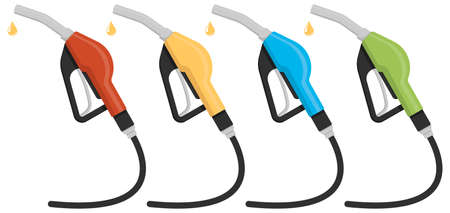 Set of fuel pump nozzle. vector illustration. Eps 10のイラスト素材