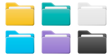File folder realistic icon set. vector illustration. Eps 10.のイラスト素材