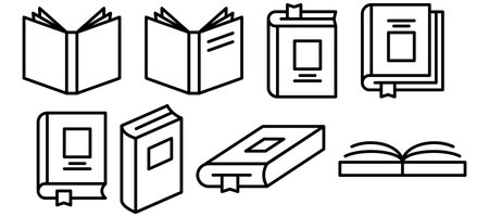 Book icon set. simple book symbol. vector illustration. Eps 10.のイラスト素材