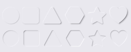 Set of Neumorphic UI Design Elements. vector illustration. Eps 10.のイラスト素材