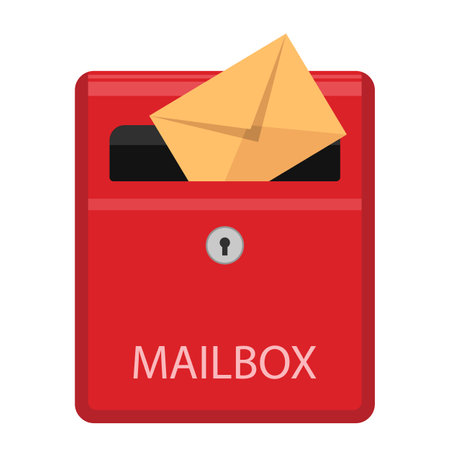 Mail box letter icon. mailbox envelope correspondence postal mail. vector illustration. Eps 10.のイラスト素材