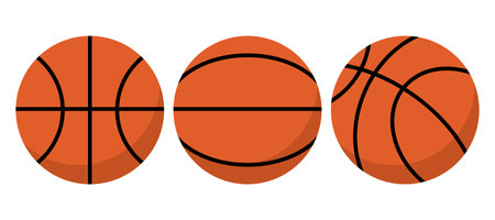 Basketball ball flat icons set. vector illustration.のイラスト素材