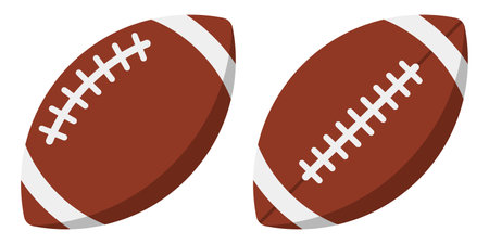 American football ball flat icons set. vector illustration. Eps 10.のイラスト素材