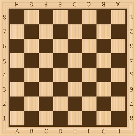 Chess boards on wooden background. checkers or drafts, game with pieces in dark and light brown. vector illustration. Eps 10.のイラスト素材