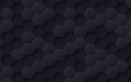 Random shifted black honeycomb hexagon background wallpaper. vector illustration. Eps 10.のイラスト素材