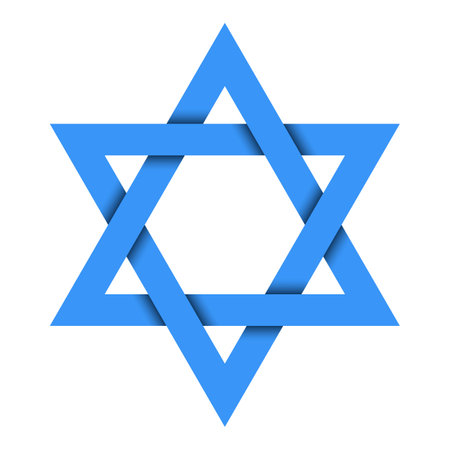 Star of David sign. Judaism religious symbol. Jewish culture sign. Vector illustration.のイラスト素材