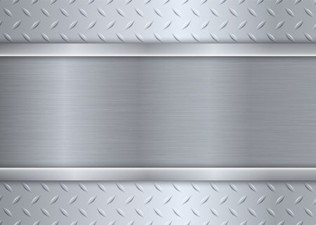 Silver black industrial background. Stainless steel texture metallic. Diamond pattern metal sheet. Vector illustration.のイラスト素材