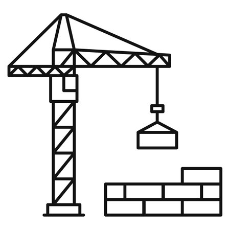 Tower crane icon. Build machine. Vector illustration.のイラスト素材