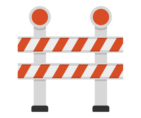Road barriers to restrict traffic transport. Vector illustration. Eps 10.のイラスト素材