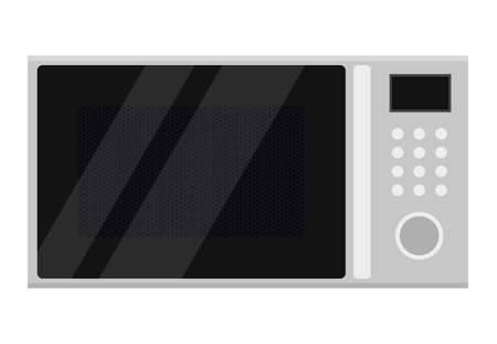 Modern microwave. Kitchen electric appliance for cooking food. Vector illustration. Eps 10.のイラスト素材