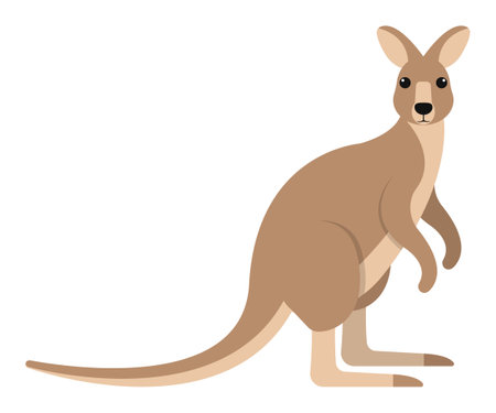 An Adorable Illustration of a Cute Kangaroo Designed in a Minimalist Style for Allのイラスト素材