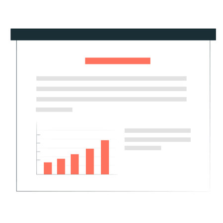 Presentation board with charts textのイラスト素材