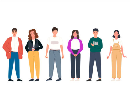 Young people in casual clothes.のイラスト素材
