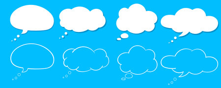 Thought bubbles. Think. Empty thought cloud. Vector illustrationのイラスト素材