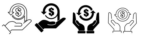 Cashback icons set. Money refund symbol.のイラスト素材