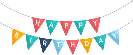 Flags for birthday. Festive decorations for holidays or festivals. Vectorのイラスト素材