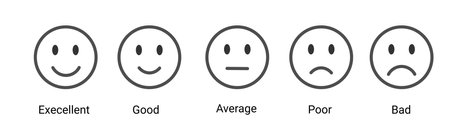 Smiley rating icon set. emojis flat styleのイラスト素材