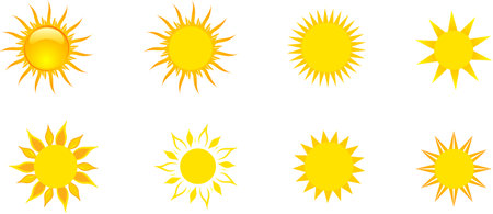 Sun of set vector on a white background.のイラスト素材