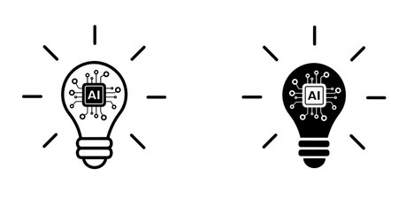 Innovation editable stroke Artificial Intelligence. Vector illustration.のイラスト素材