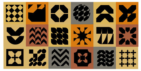 Modern mosaic background with bold abstract geometry. Minimalist postmodern composition, Swiss grid...