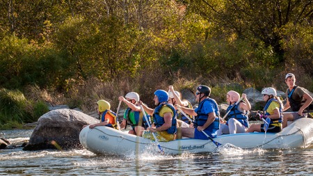 Village Myhiya, Nikolaev region, Ukraine - September 10, 2016: Rafting on the Southern Bug River. An experienced instructor holds the key to a great adventure. Rafting in Ukraine. Fun, risky, bold action.のeditorial素材