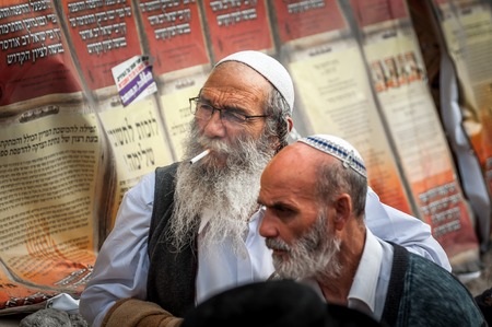 Uman, Ukraine - 2 October 2016: Rosh Hashanah, Jewish New Year 5777. It is celebrated at the grave of Rabbi Nachman. Pilgrims of Hasidim in traditional festive attire celebrate mass on the Uman.のeditorial素材