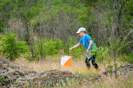 Yuzhnoukrainsk, Ukraine - May 26, 2018: Orienteering. Traditional annual orienteering game Partisan...