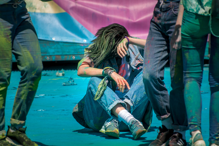 Kyiv, Ukraine - June 10, 2018: Holi Festival "Kyiv color run 18"のeditorial素材