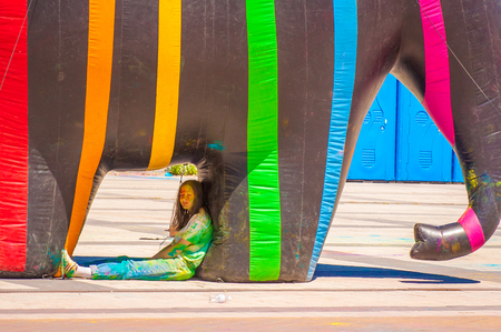 Kyiv, Ukraine - June 10, 2018: Holi Festival "Kyiv color run 18"のeditorial素材