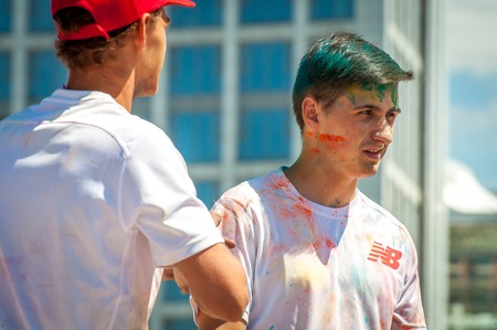 Kyiv, Ukraine - June 10, 2018: Holi Festival "Kyiv color run 18"のeditorial素材