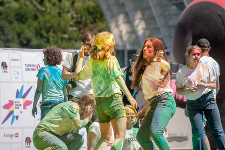 Kyiv, Ukraine - June 10, 2018: Holi Festival "Kyiv color run 18"のeditorial素材