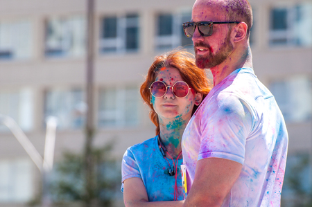 Kyiv, Ukraine - June 10, 2018: Holi Festival "Kyiv color run 18"のeditorial素材