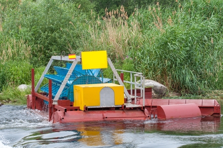 The mini hydroelectric power plant - ecologically clean source of renewable energy. Green energyの写真素材