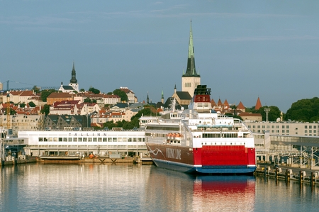 Tallin, Estonia - 24 July 2018: Tallinn. View of the city from the Gulf of Finlandのeditorial素材