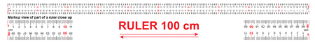 Bidirectional ruler 100 cm or 1000 mm. Used in construction, engineering, clothing manufacturing, carpentryのイラスト素材